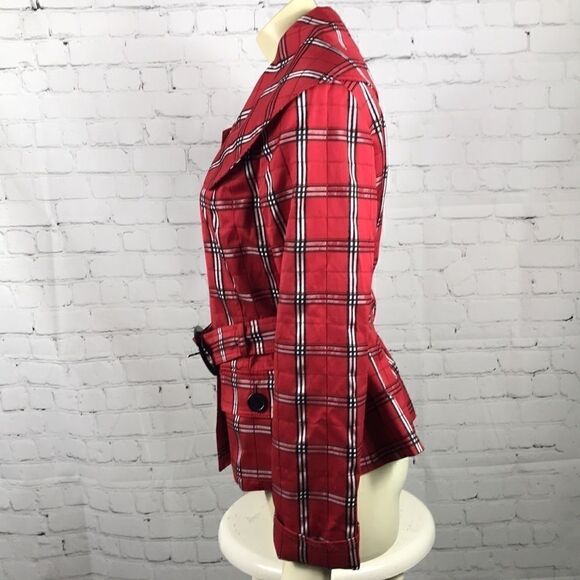Doncaster Sport Belted Coat in Red Plaid Sz M EUC Ralph Lauren Christmas - Picture 2 of 5